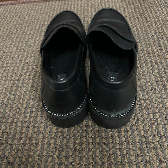 Aqua Black Loafers with Rhinestones - Size 9 - Picture 3 of 4